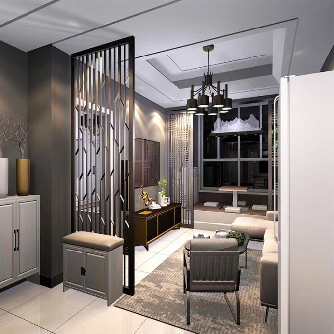 Thiết kế hiện đại kim loại rỗng hoa hồng vàng thép không gỉ phân vùng & phân vùng Pvd phủ phòng riêng 2