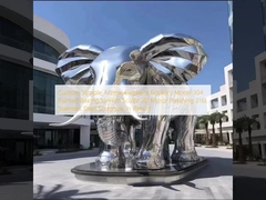 Mô hình tùy chỉnh động vật voi đá trăng 304 Sculpture 3D Mirror Polishing 316L Sculpture In Resort