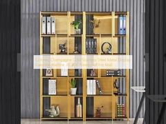 Màu sâm-panh vàng thép không gỉ thép kim loại trưng bày Cabinets Hariline JIS 304 Wearproof For Mall