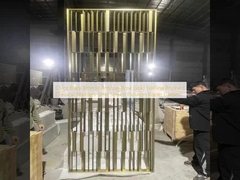 Màu Đen Đồng Đám cổ Rose Gold Hairline đánh ghẹa Thép không gỉ cổ điển Screen Partition Room Dividers