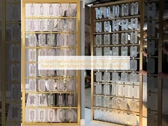 Ti-Gold Hairline đánh răng gương kính chèn 304 Stainless Steel Screen Partition Room Dividers