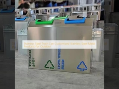 Thép không gỉ thùng rác có thể tùy chỉnh Stainless Steel sản phẩm kim loại cho ngoài trời