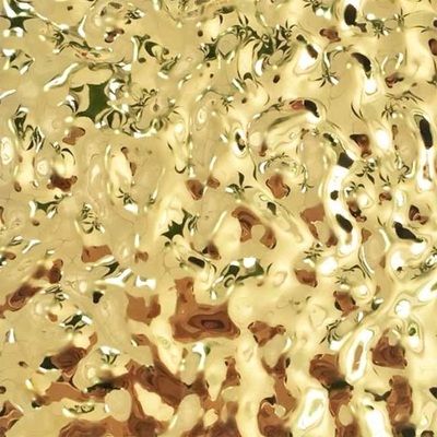 Gương vàng Màu nước gợn Tấm thép không gỉ để trang trí trần nhà