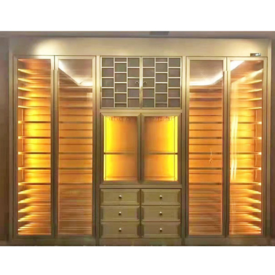Tủ trưng bày rượu làm lạnh bằng vàng sâm panh Đơn vị ASTM 316L ISO 300 * 160cm