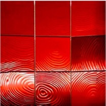 Gạch ốp tường khảm kim loại hình xoắn ốc màu đỏ Trung Quốc 98 * 98MM Hình vuông