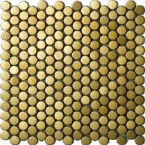 Gương tròn nhỏ bằng vàng Chân tóc Gạch khảm kim loại Tô điểm cho Tường phòng khách Quầy bar khách sạn