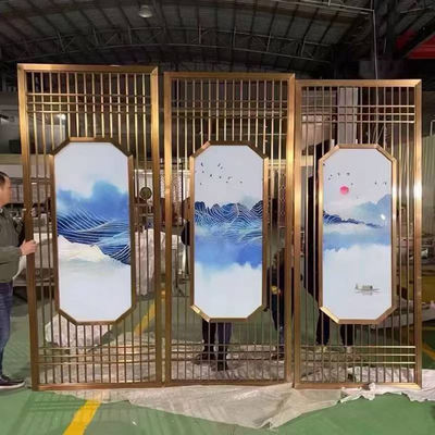 Kim loại thiết kế hiện đại tóc dây thép không gỉ màn hình ngăn riêng phòng khách