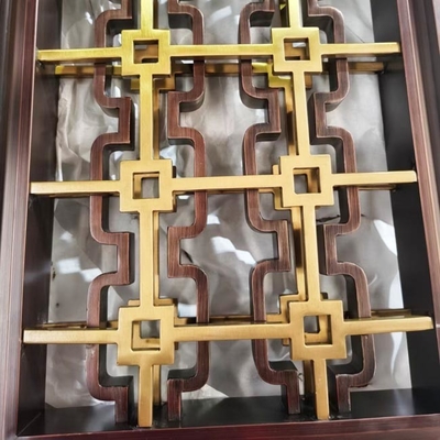 2.3m To 5.5m Decorative Metal Room Divider Screen Red Bronze Vintage ASTM