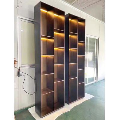 SUS316 Zr Brass Stainless Steel Display Cabinets Wall With LED Light