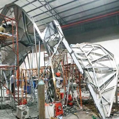 Grey Gold Color Powder Coated 304 Wapiti Stainless Steel Sculpture For Outdoor Project