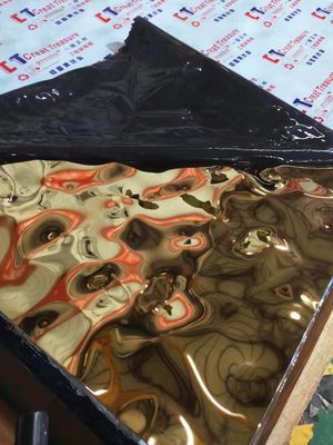 Giá tốt. 4X8feet 8K Gương Ti-Gold Water Ripple Tấm thép không gỉ để trang trí trần nhà trực tuyến