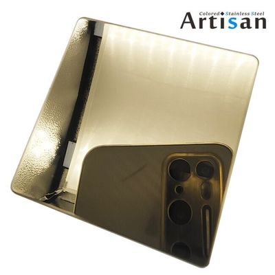 Giá tốt. Champaign Gold 201j1j2 Màu Stainless Steel tấm gương kết thúc Inox tấm PVD phủ cho thang máy trực tuyến