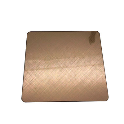 Giá tốt. Corss Hairline Stainless Steel Sheet Anti Finger Print Màu vàng Kích thước 4ft * 8ft Độ dày 1mm trực tuyến