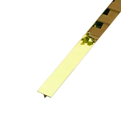 Giá tốt. 304 8K vàng gương đánh bóng màu sắc sáng Stainless Steel Trim 201 T-Shape Stainless Steel Tile Edge Trim Cho khách sạn trực tuyến