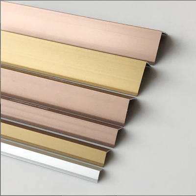 Rose Gold Bronze Color Hairline Finished Surface 316L Stainless Steel Tile Trim For Villa Decoration