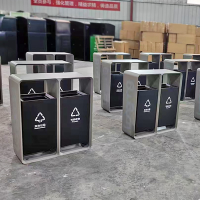 Silver Hairline Customized Stainless Steel Trash Bin for Indoor Airport