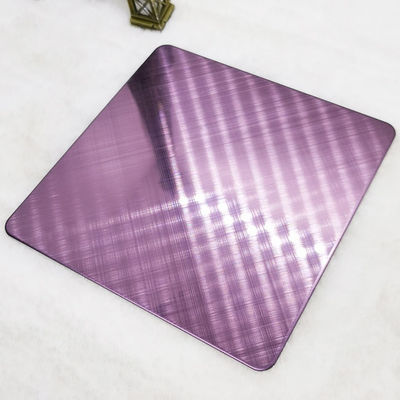 Giá tốt. Lớp 304 Cross Hairline Hoa hồng Màu đỏ Tấm thép không gỉ Trang trí tường trực tuyến