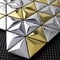 Ngói khảm 3D hình tam giác bằng thép không gỉ để trang trí tường JIS Bạc vàng