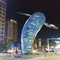 Nghệ thuật tạo mô hình cá voi Nghệ thuật điêu khắc bằng thép không gỉ ngoài trời AISI ASTM 201 Với ánh sáng
