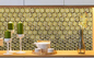 Hình lục giác vàng kim loại khảm nhà gạch tường phòng tắm nhãn dán tường nền