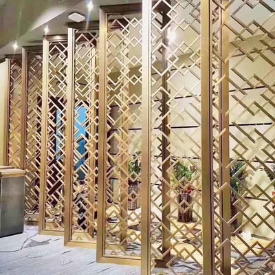 Vàng Hồng Vàng Đen Đồng Cổ Chân Tóc Chải Có Thể Gập Lại Phòng Spa Bằng Thép Không Gỉ Vách Ngăn Bảng Phân Vùng Màn Hình