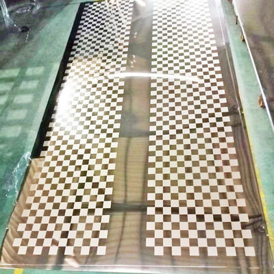 Giá tốt. Gương khắc phong cách đơn giản Tấm thép không gỉ màu vàng 8K trực tuyến