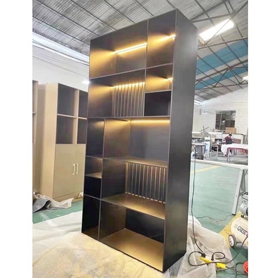 SUS316 Zr Brass Stainless Steel Display Cabinets Wall With LED Light