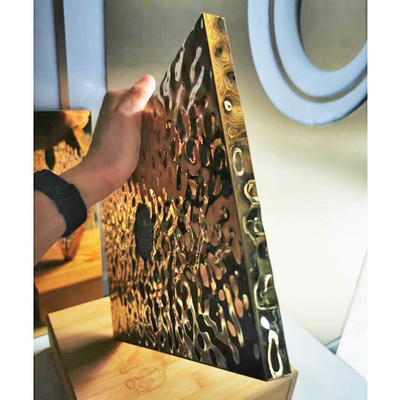Silver Gold Mirror 20MM Water Ripple Color 304 Stainless Steel Honeycomb Sheet Bảng trần