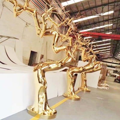 Tùy chỉnh 304 Xét hoàn bằng vàng Kính đánh bóng nâng cấp thiết kế hiện đại 316L Stainless Steel Sculpture Nhà sản xuất