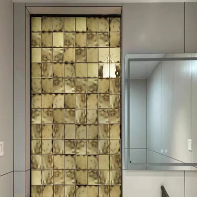 Nam Mỹ Xanh lục Xanh nâu Đen Bạc vuông Nước gợn sóng Gạch khảm bằng thép không gỉ để trang trí tường