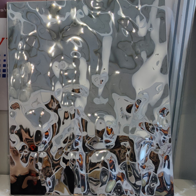 Rose Gold Mirror 25MM Silver Big Water Wave PVD Màu 304 Stainless Steel Honeycomb Sheet Ceiling Panel Cho Sân bay