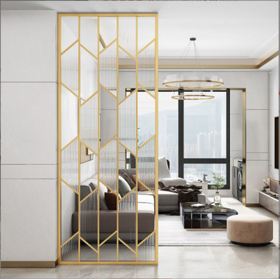 Vách ngăn phòng bằng kính trong suốt satin vàng hồng thép không gỉ 304 cho khách sạn