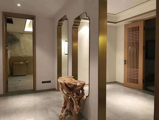 Giá tốt. 304 Vàng hồng đánh răng màu sợi thép không gỉ khung cho tường rộng chân trực tuyến