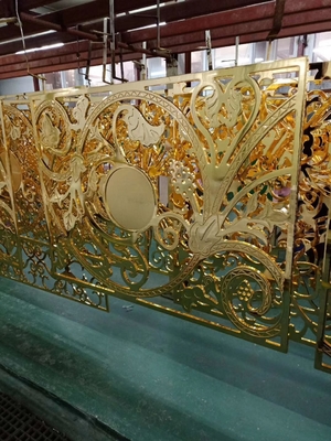 Gold Mirror Shelter Stainless Steel Screen Partition Room Divider Cho Nhà hàng