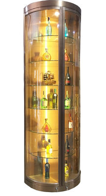 Giá tốt. Nhà hàng Cabinet Glass Wine Storage Thép không gỉ tủ lạnh sang trọng Thùng trưng bày rượu whisky trực tuyến