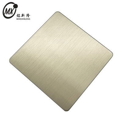 201 304 316L J1J2 J3 Lớp tóc chải Champagne Màu PVD Lớp phủ Stainless Steel