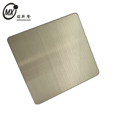 304 Champaign vàng Stainless Steel Bảng đánh răng Hairline kết thúc màu inox Bảng phủ PVD cho tủ