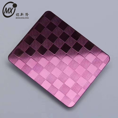 304 Màu tím màu tím nổi tấm thép không gỉ cho thiết kế nội thất tường