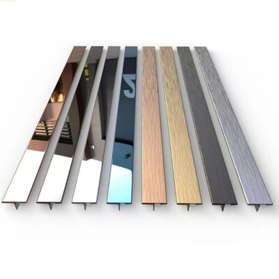 Giá tốt. Màu sắc tùy chỉnh Kính đánh chải gạch thép không gỉ Trim kim loại 15mm 2000mm 3050mm trực tuyến