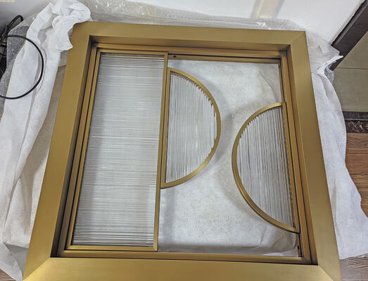 Giá tốt. 304 Vàng Hairline cao cấp Custom Glass Stainless Steel Screen Partition Cho trang trí nhà khách sạn trực tuyến