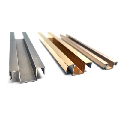 Màu vàng hồng bấm cát hoàn thành 304 đặc biệt hình dạng thép không gỉ Trim cho tường gạch