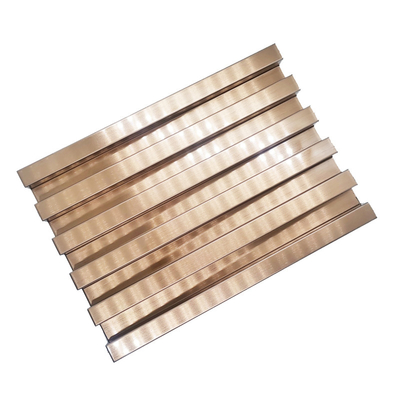 304 Custom Rose Gold Bronze Color Vibration Brushed Finishing Surface 316L Stainless Steel Tile Trim For Wall Cladding Nội thất trang trí