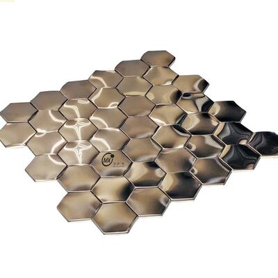 Giá tốt. 48 Phẳng Hexagonal Vàng hoa hồng đánh răng gốm kim loại thép không gỉ gạch Mosaic trực tuyến
