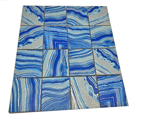 Giá tốt. Bule Wave hiện đại phong cách mới kim loại thép không gỉ trang trí mosaic tile cho sàn ban công cho ứng dụng phòng khách trực tuyến