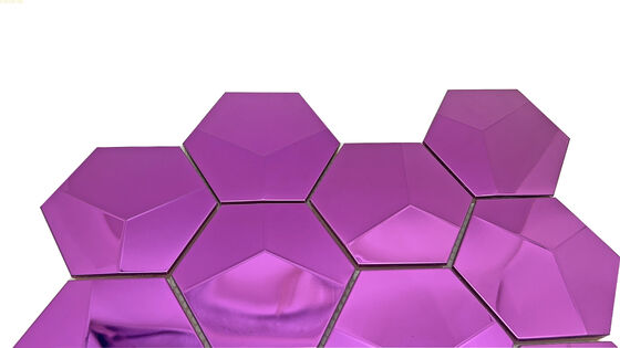 Giá tốt. Hẹxagon hình mosaic gạch màu tím tường nhà bếp Backsplash Stainless Steel Metal Mosaic gạch trực tuyến
