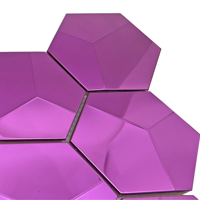 Thép không gỉ Quadrant Trim Brushed Stainless Steel Hexagon mosaic