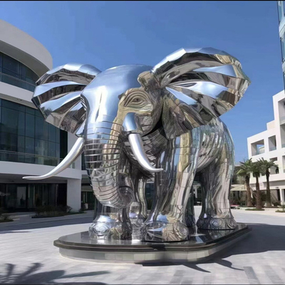Mô hình tùy chỉnh động vật voi đá trăng 304 Sculpture 3D Mirror Polishing 316L Sculpture In Resort