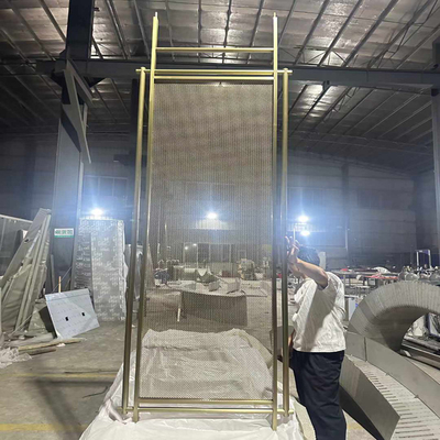 Mỹ phong cách cắt laser vàng Stainless Steel Screen Room Partition cho nhà khách sạn nhà hàng