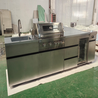 304 Stainless Steel Sliver thiết kế tùy chỉnh bộ sưu tập đầy đủ phòng bếp BBQ ngoài trời