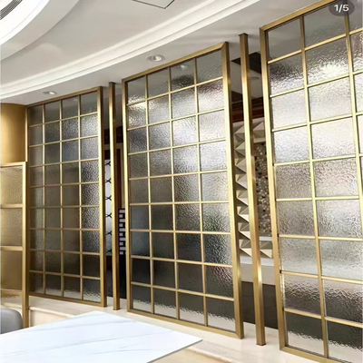 Màu vàng kính laser khắc 304 Stainless Steel Screen Partition cho khách sạn Villa